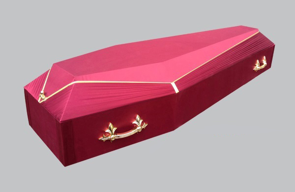 Ритуальный гроб обитый Католик розовый