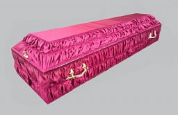 Ритуальный гроб обитый гофра розовый